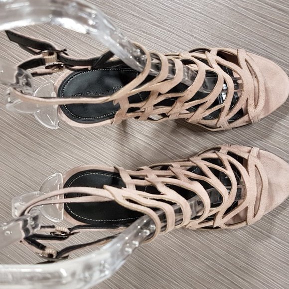 KENDALL + KYLIE 'Elisa' Cage Sandal Beige Leather Womens Size 5.5 M - Picture 5 of 9